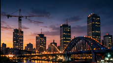 Brisbane skyline and Story Bridge at dusk